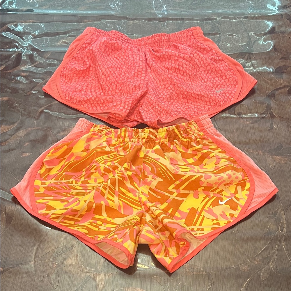 Nike Vibrant Yellow and Pink Athletic Shorts